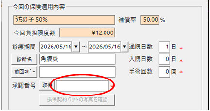 保険適用画面